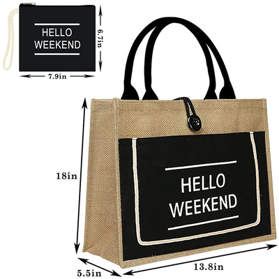 Bom preço. Bolsas de compras de jute Tote Bolsas de praia de madeira orgânica on-line