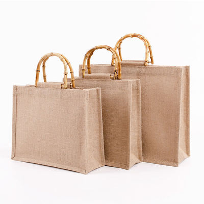 Bom preço. Sacos de Jute Naturais feitos à mão Tote Sacos de compras Hessian Eco Friendly on-line