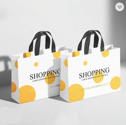 Bom preço. Sacos de papel laminados Pantone Branco Brilhante Obrigado Bolsas Goodie para Negócios on-line