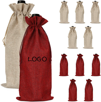 Bom preço. Sacos de jute impressos de cordas de tração reutilizáveis Sacos de presente para vinho on-line