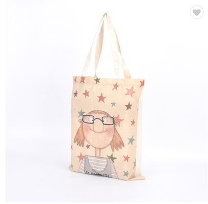 Bom preço. Bolsa de tecido de algodão de sublimação de 100 gm personalizada Bolsa de compras de tecido de lona on-line