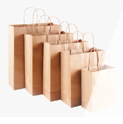 Bom preço. Sacos de papel de mercearia Embalagem Sacos de presente Kraft castanho para compras on-line