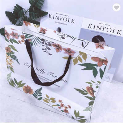Bom preço. Bolsa de papel laminada de gussete de embalagem de papel de arte Bolsas de presente de luxo com flor on-line