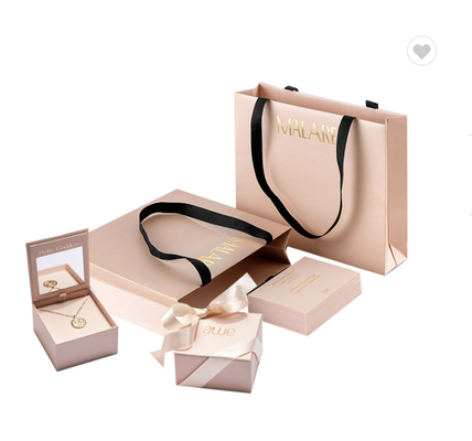 Bom preço. Pequeno Rose Rosa CMYK Bolsa de papel de presente de luxo Carregador de embalagem com alças de fita 230gm on-line