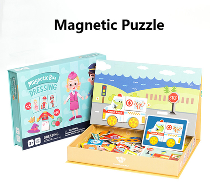 Preescolar Magnético Educativo Puzzles Jigsaw Tabela Traffic Dress Para Crianças