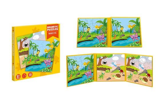 Brinquedos Educativos Magnético Puzzle Jigsaw Livro Insetos Tema Para Crianças de 3 anos de idade para cima