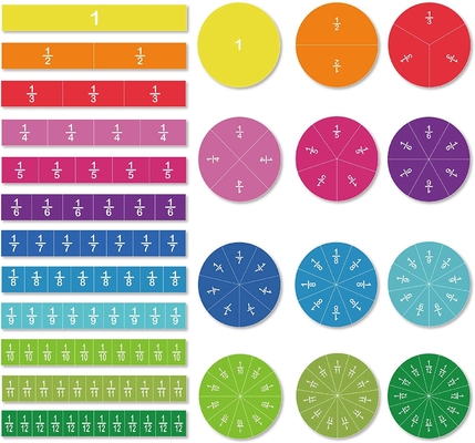 Bom preço. Set de frações de círculo de azulejos magnéticos 156 peças 12 codificação de cores Contando e brinquedos matemáticos on-line
