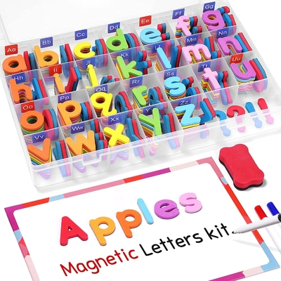 Bom preço. Kit de letras magnéticas para a sala de aula 208 peças folhas magnéticas de dois lados Alphabet de espuma para crianças pré-escolares Ortografia on-line