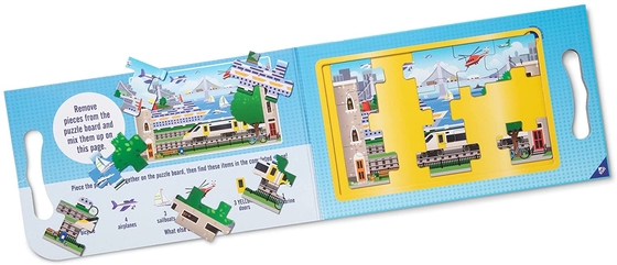 Bom preço. Carry Magnetic Jigsaw Puzzle Veículo de viagem de brinquedo 15 peças verde on-line