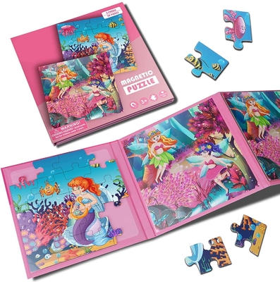 Bom preço. Mermaid Puzzle Magnético de Madeira Para Jogos de Viagem on-line