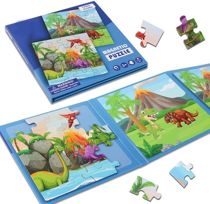 Bom preço. Dinossauro Puzzles Magnéticos de Madeira Para Pequeninos 3 5 6 Anos de Idade 2 - 20 Peças on-line
